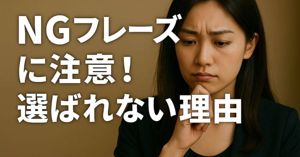 NGフレーズに注意!選ばれない理由