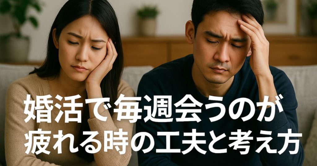 婚活で毎週会うのが疲れる時の工夫と考え方