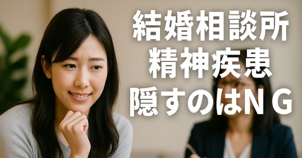 結婚相談所 精神疾患 隠すのはNG?