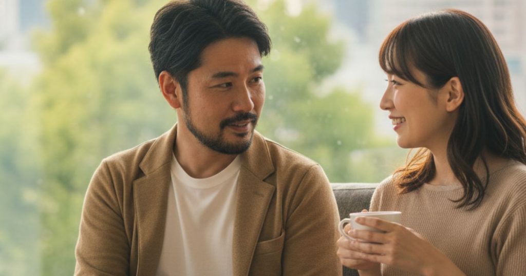 35歳以上の女性が婚活市場で持つ現実的な課題と内面的な魅力を描いた画像