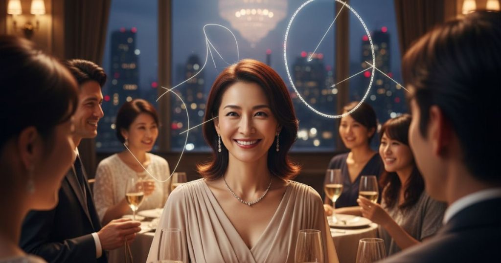 婚活パーティーで印象を高める立ち振る舞いと会話テクニックを紹介する図