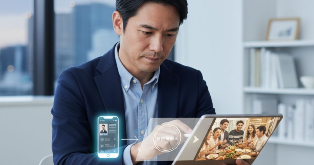 婚活で自分のスペックに合う出会いの場所を比較検討する男性のイメージ