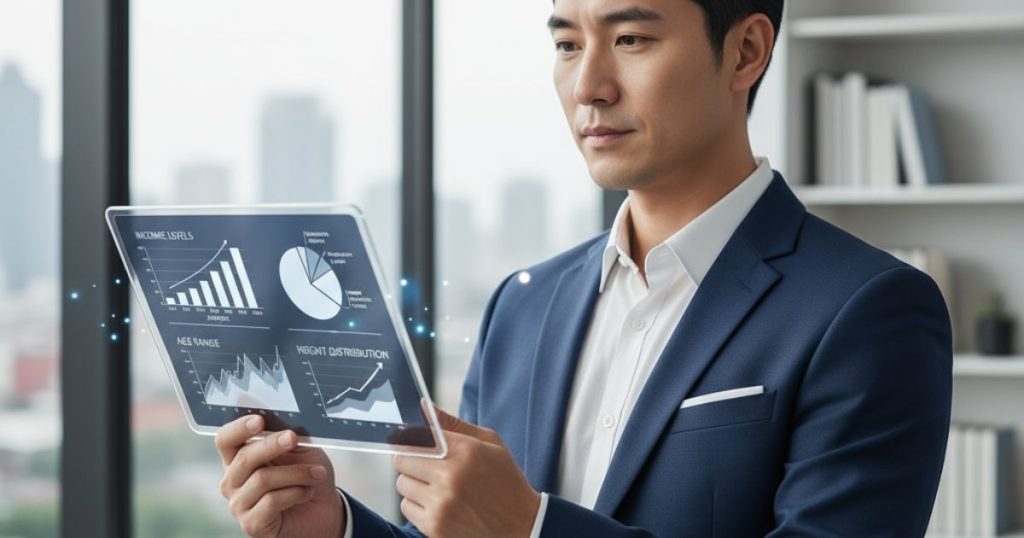 婚活において年収や学歴などの数値ではなく、印象や信頼感で評価される男性を表現したビジネスシーンのイメージ写真