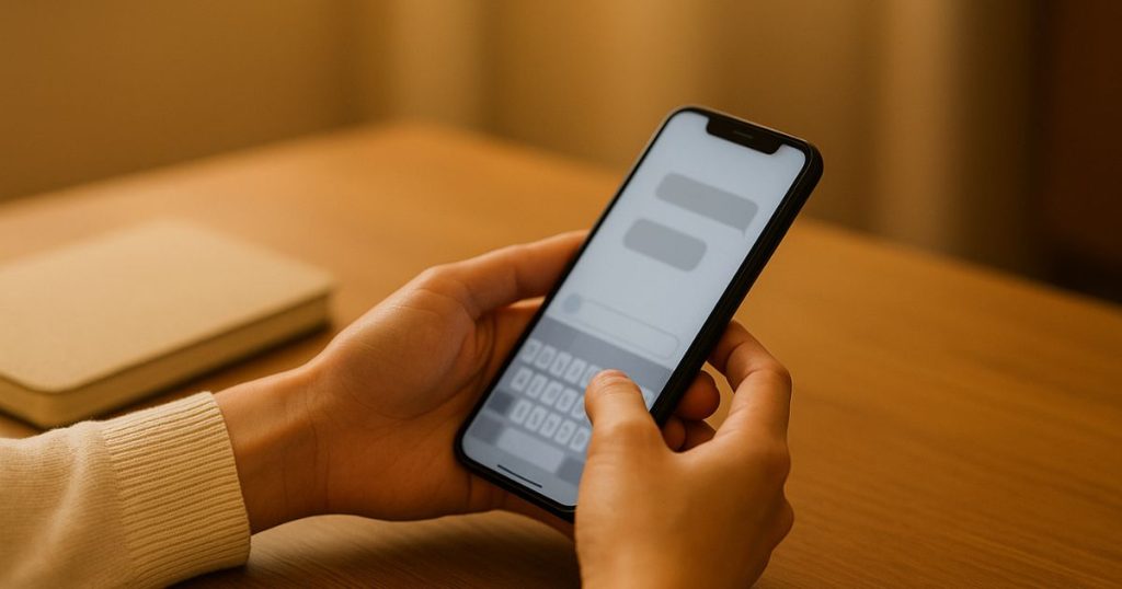 スマホ画面に前日集合の確認メッセージと、当日のお礼文を並べて表示。短く丁寧なやり取りで次のデートへつなげる流れを示す。
